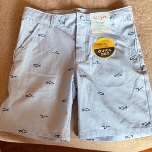 Cat Jack Light Blue Shark Print Quick-Dry Shorts